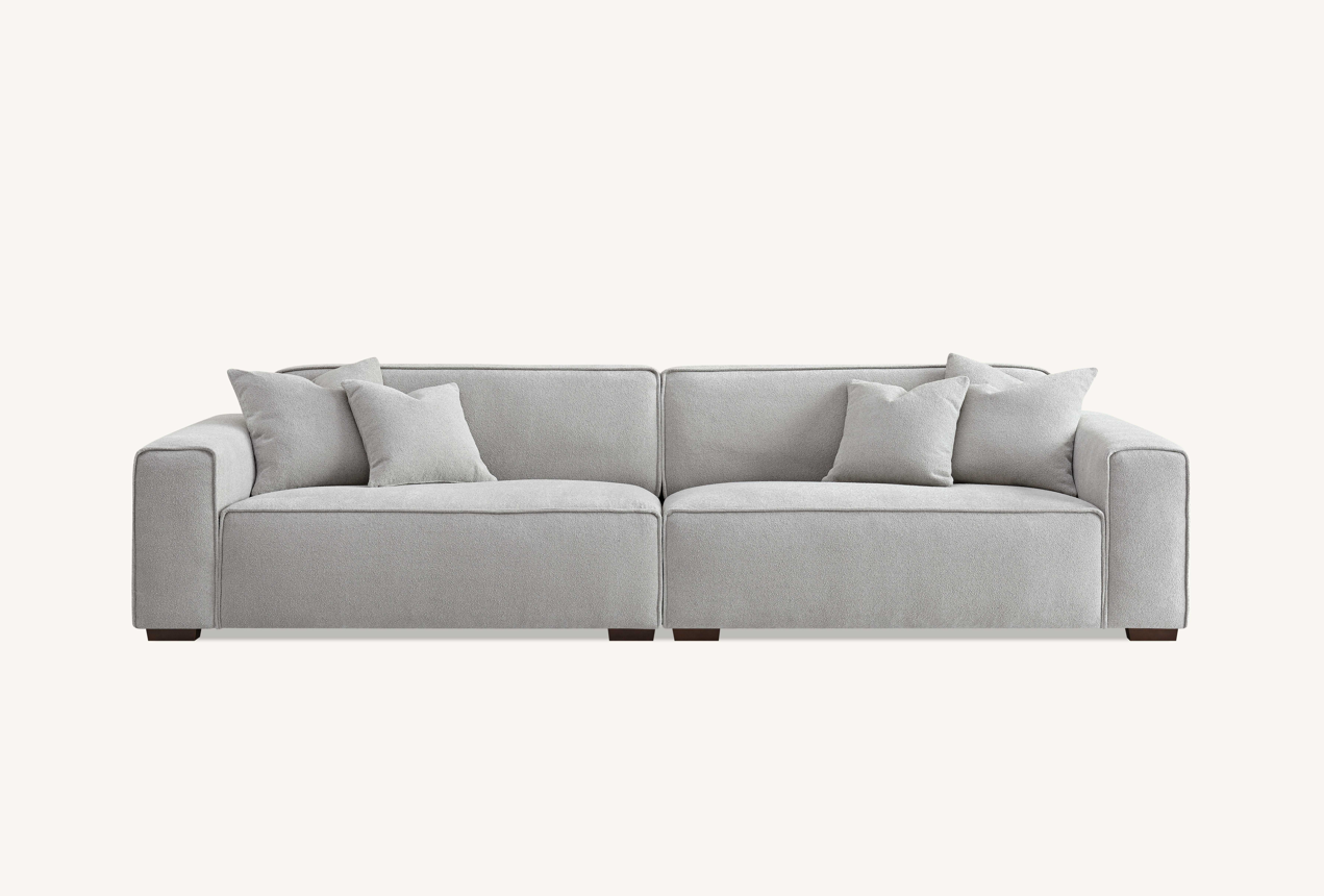 Aluxo Dakota 4 seater with Chaise in Pebble Boucle