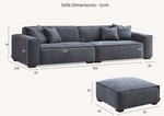 Load image into Gallery viewer, Aluxo Dakota 4 seater with Chaise in Pebble Boucle
