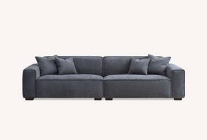 Aluxo Dakota 4 seater with Chaise in Charcoal Boucle