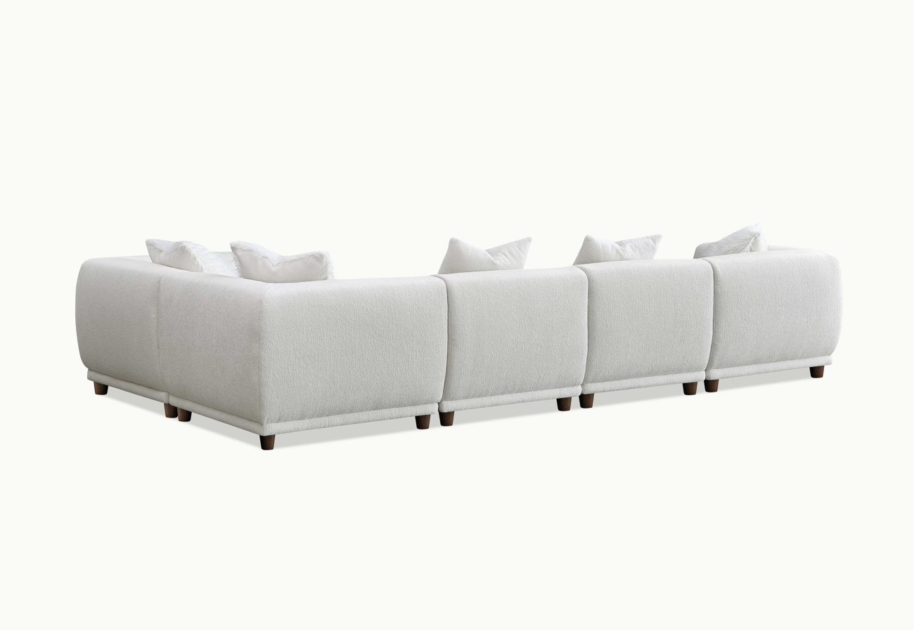 Lottie Modular Corner Group in Polar Boucle with Footstool