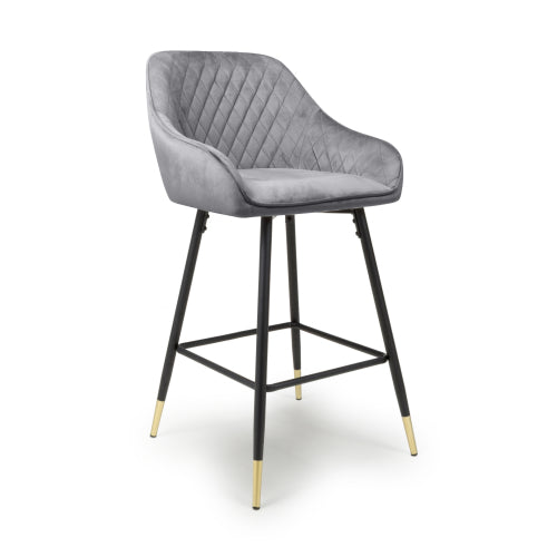 2 X in a Box, Velvet Grey Bar Stool