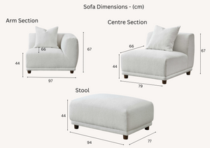 Lottie Modular Corner Group in Polar Boucle with Footstool