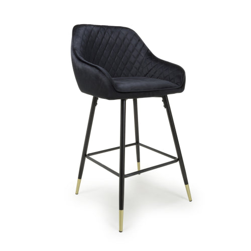 2 X in a Box, Velvet Black Bar Stool