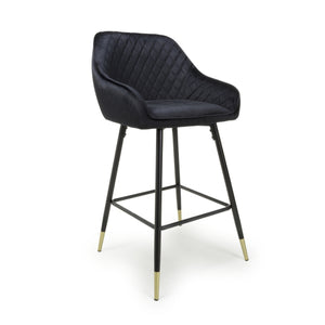 2 X in a Box, Velvet Black Bar Stool