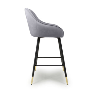 2 X in a Box, Velvet Grey Bar Stool