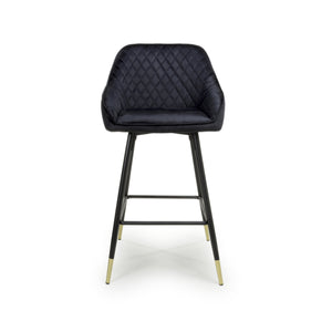 2 X in a Box, Velvet Black Bar Stool