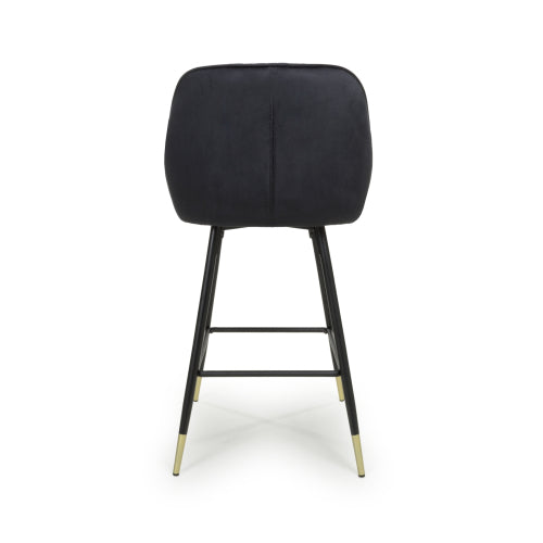 2 X in a Box, Velvet Black Bar Stool