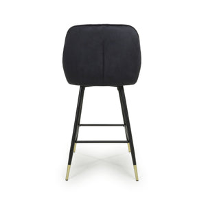 2 X in a Box, Velvet Black Bar Stool