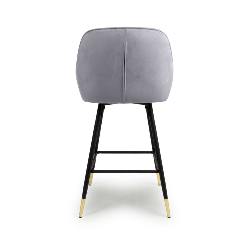 2 X in a Box, Velvet Grey Bar Stool