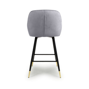 2 X in a Box, Velvet Grey Bar Stool