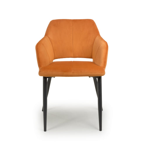 2x in a Box, Velvet Burnt Orange Dining Chair