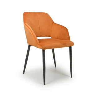 2x in a Box, Velvet Burnt Orange Dining Chair