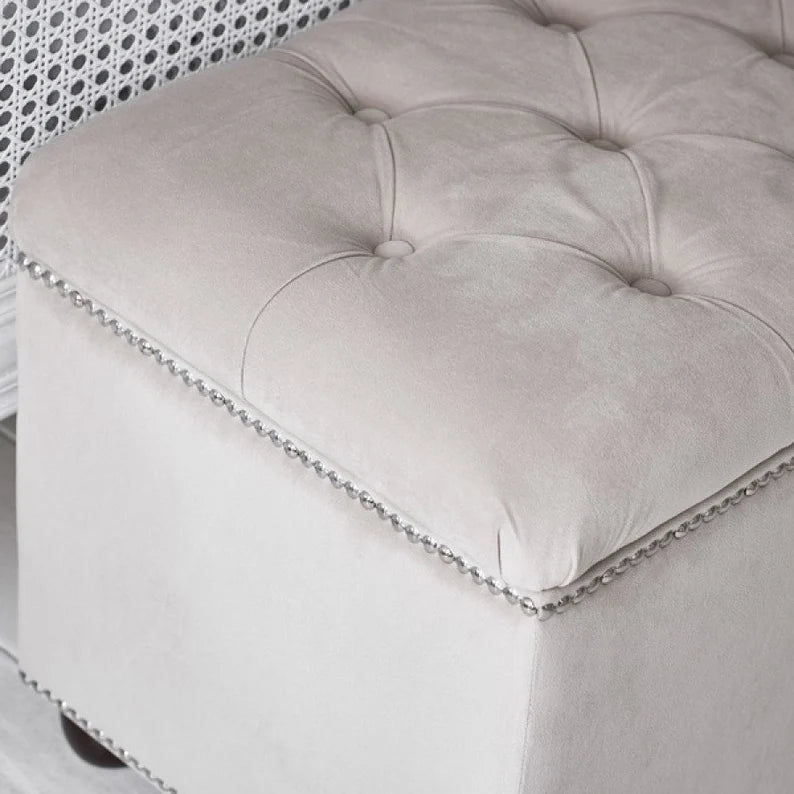 Juvia Ottoman Plush Velvet Upholstered Bed With Storage