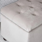 Load image into Gallery viewer, Velvet Upholstered Ottoman Storage Box Bedroom Footstool Tufted Blanket Toy Box In Beige
