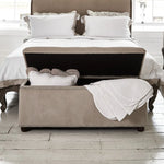 Load image into Gallery viewer, Velvet Upholstered Ottoman Storage Box Bedroom Footstool Tufted Blanket Toy Box In Beige
